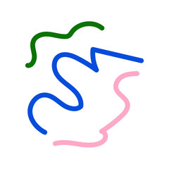 Green blue pink abstract scribble doodle 