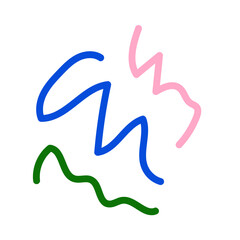 Green blue pink abstract scribble doodle 