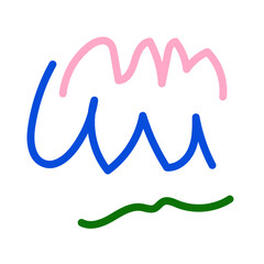 Green blue pink abstract scribble doodle 
