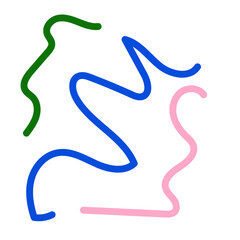 Green blue pink abstract scribble doodle 