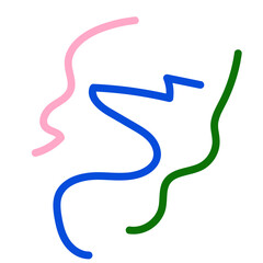 Green blue pink abstract scribble doodle 