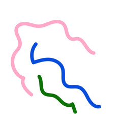 Green blue pink abstract scribble doodle 