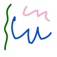 Green blue pink abstract scribble doodle 