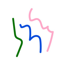 Green blue pink abstract scribble doodle 