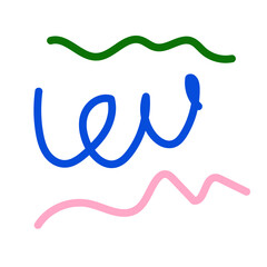 Green blue pink abstract scribble doodle 