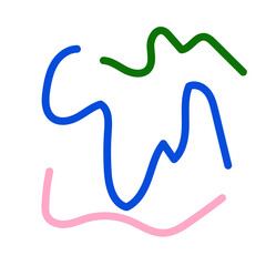 Green blue pink abstract scribble doodle 