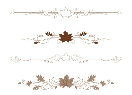 A set of autumn nature style dividers
