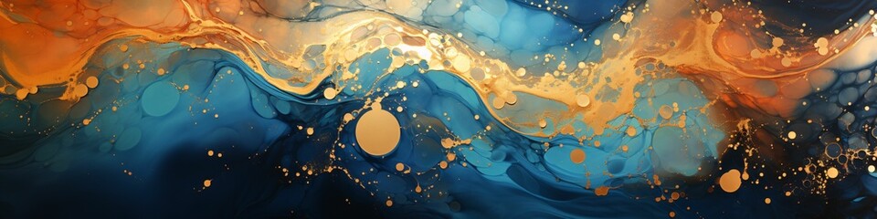 Fototapeta na wymiar Colorful Liquid Paint Texture Background. Iridescent Fluid Wave
