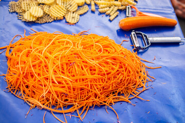 grated carrot  fresh organic raw vegetable