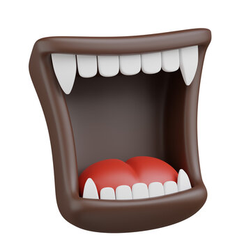3d render of vampire teet icon.