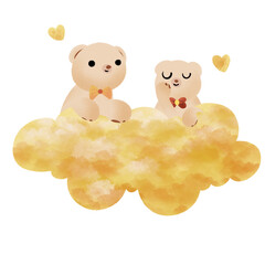 Cute bear and moon,bear cartoon,Cute animal