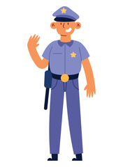 police standing smiling