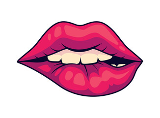 mouth pop art with lipstick