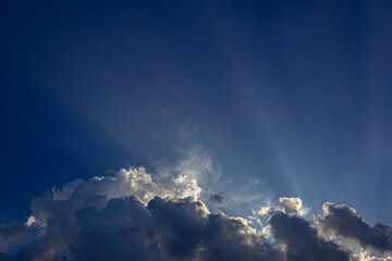 Fototapeta na wymiar beautiful blue sky with big clouds
