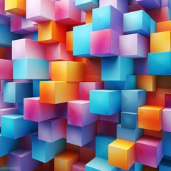geometric colorful 3d shape pattern background