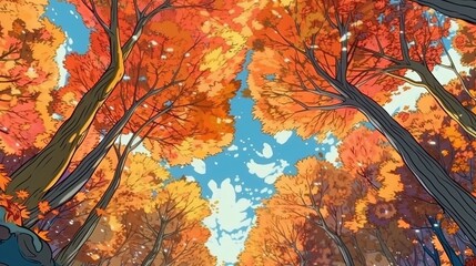 Obraz na płótnie Canvas Picturesque autumn foliage. Fantasy concept , Illustration painting.