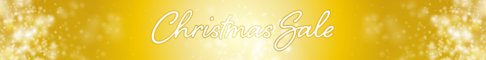 キラキラ光る金色背景のクリスマスバナー