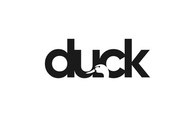 duck typography logo vector