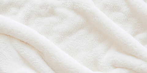 柔らかそうな白い毛布 - obrazy, fototapety, plakaty