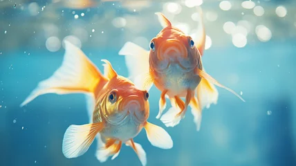 Fotobehang goldfish in aquarium © mech