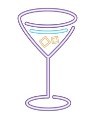 neon cocktail drink icon