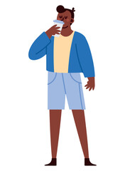 man drinking coffee in eco cup standing