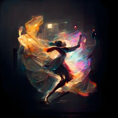 the boundaries of music sound and technology3 collide5 Dancing10 photo realistic unreal engine 32k cinematic lighting volumetric lights 