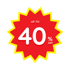 Up to percentage off Sale. Discount offer price sign.