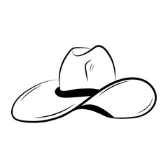 cowbow hand draw hat