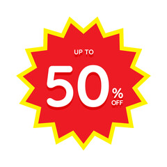 Up to percentage off Sale. Discount offer price sign.