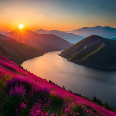 sunrise over the mountains