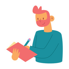 man writing illustration