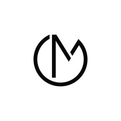 Outstanding professional elegant trendy awesome artistic black and white color OM MO initial based Alphabet icon logo.