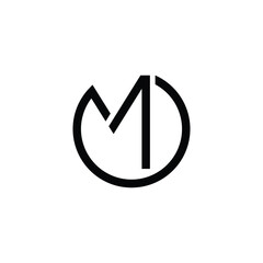 Outstanding professional elegant trendy awesome artistic black and white color OM MO initial based Alphabet icon logo.