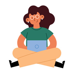 woman studing on laptop