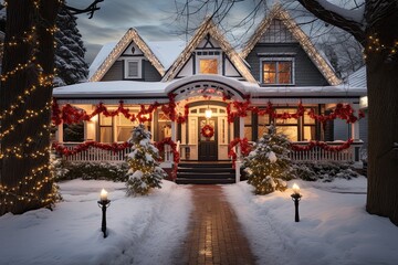 House with Christmas Decorations