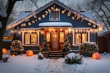 House with Christmas Decorations