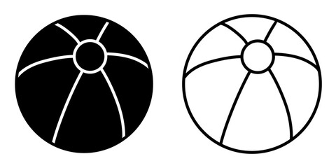 beachball black outline icon sports design template vector illustration