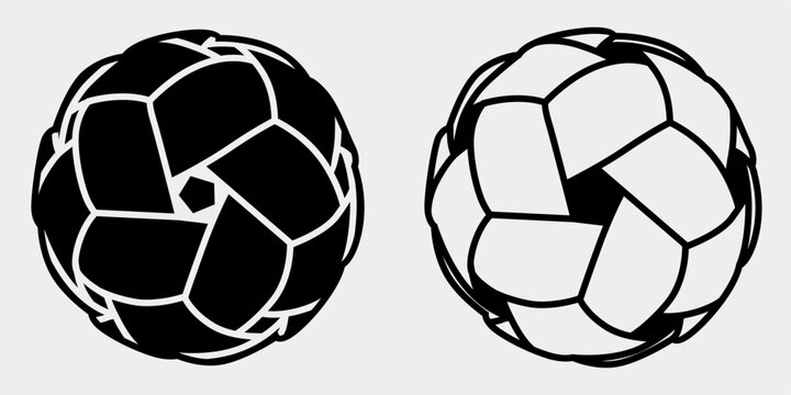 Sepak takraw ball black outline icon sports design template vector illustration
