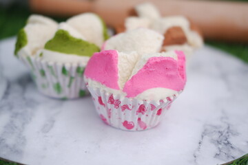 Bolu kukus is an Indonesian traditional sponge cupcake