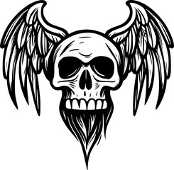 skull and wing cartoon
