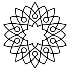 Line Mandala Flower Ornament