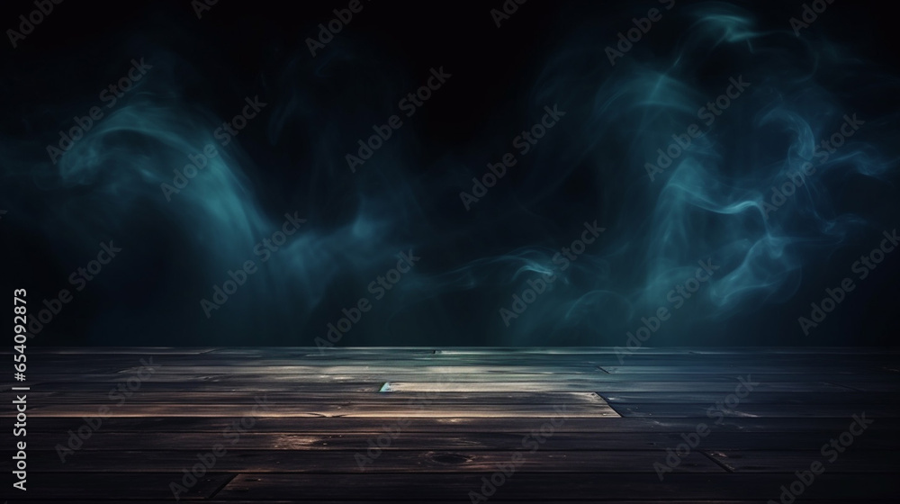 Canvas Prints background of empty dark scene with wooden old floor