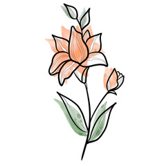 Aesthetic Watercolor Flower