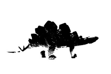 black dinosaur silhouette isolated on white background, model of dinosaurs toys © sutichak