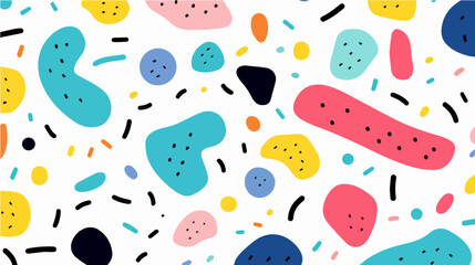 Fun colorful line doodle seamless pattern