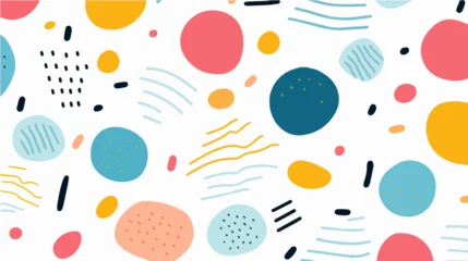 Kissenbezug Fun colorful line doodle seamless pattern © Ydhimas