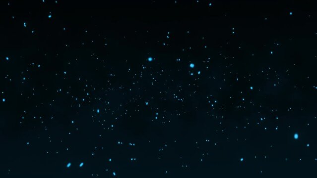 Grunge Blue Particles Background. Flying Blue Fire Particle Background Footage. Seamless Loop Ultra HD 4k