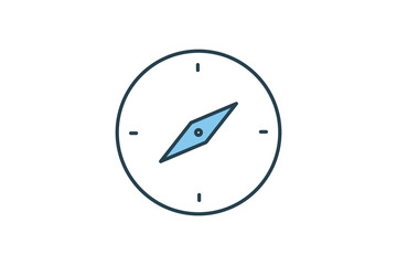 Compass icon. icon related to direction and purpose. suitable for web site design, app, user interfaces, printable etc. Flat line icon style. Simple vector design editable