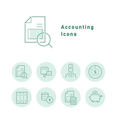 会計・経理・インボイスのカラーアイコンセット